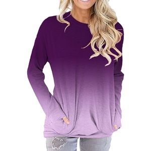 Purple Ombré Casual Top.